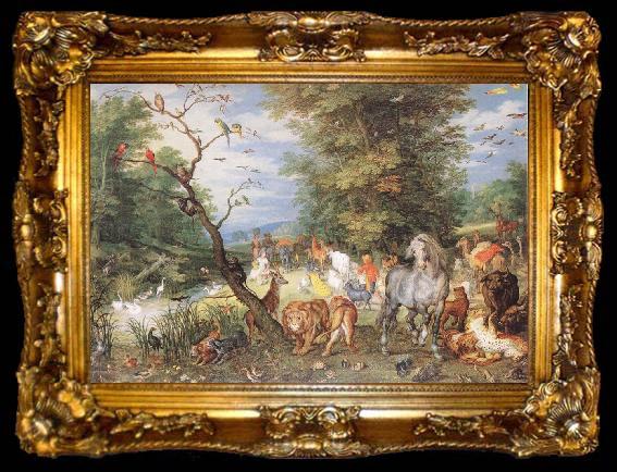 framed  BRUEGHEL, Jan the Elder The Animals Entering the Ark  fggf, ta009-2
